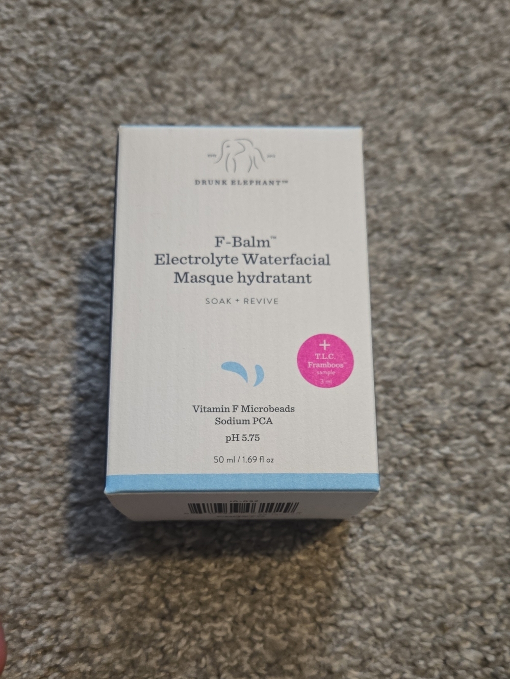 NIB Drunk Elephant F-Balm electrolyte water facial masque